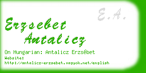 erzsebet antalicz business card