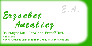 erzsebet antalicz business card